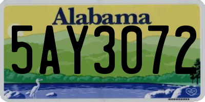 AL license plate 5AY3072