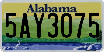AL license plate 5AY3075