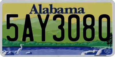 AL license plate 5AY3080
