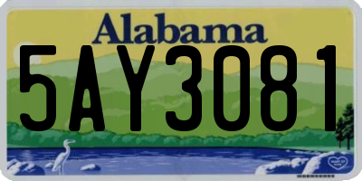 AL license plate 5AY3081