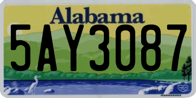 AL license plate 5AY3087