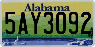 AL license plate 5AY3092