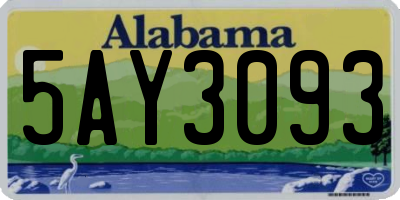 AL license plate 5AY3093