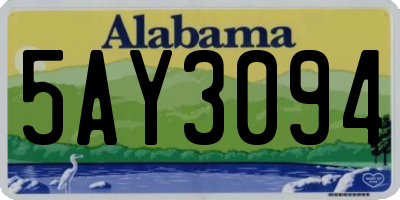 AL license plate 5AY3094