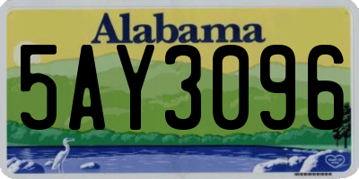 AL license plate 5AY3096