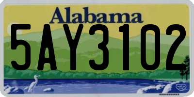 AL license plate 5AY3102
