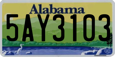 AL license plate 5AY3103