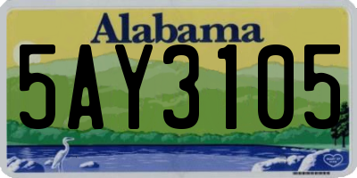 AL license plate 5AY3105