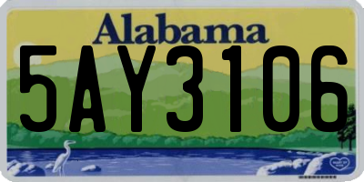 AL license plate 5AY3106