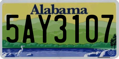 AL license plate 5AY3107