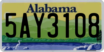 AL license plate 5AY3108