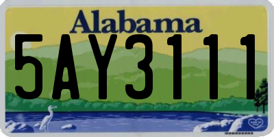 AL license plate 5AY3111