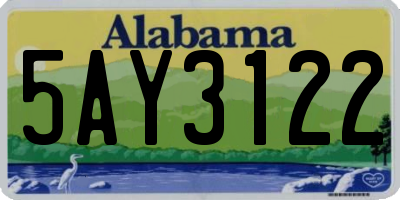 AL license plate 5AY3122