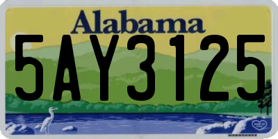 AL license plate 5AY3125