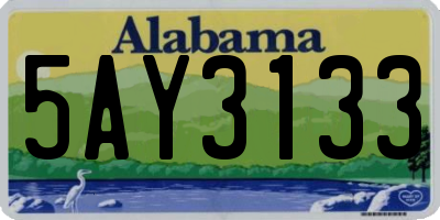 AL license plate 5AY3133
