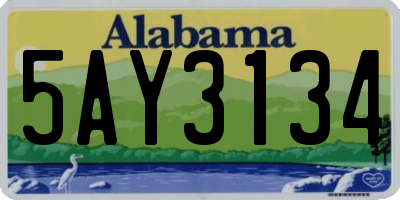 AL license plate 5AY3134