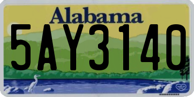 AL license plate 5AY3140