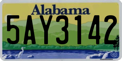 AL license plate 5AY3142