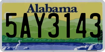 AL license plate 5AY3143