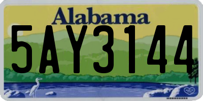 AL license plate 5AY3144