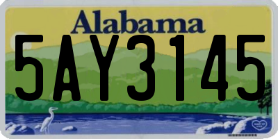 AL license plate 5AY3145