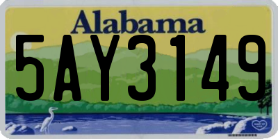 AL license plate 5AY3149