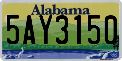AL license plate 5AY3150