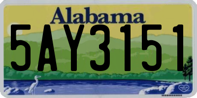 AL license plate 5AY3151
