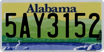 AL license plate 5AY3152