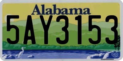 AL license plate 5AY3153