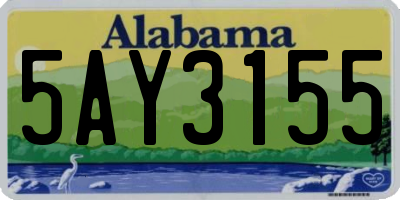 AL license plate 5AY3155
