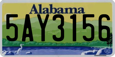 AL license plate 5AY3156