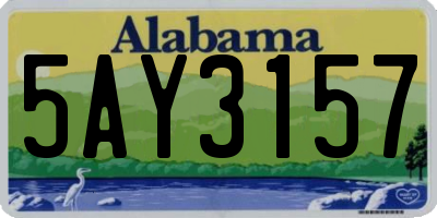 AL license plate 5AY3157