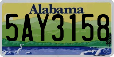 AL license plate 5AY3158