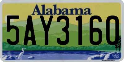 AL license plate 5AY3160