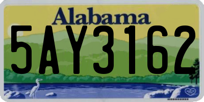 AL license plate 5AY3162