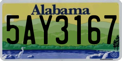 AL license plate 5AY3167