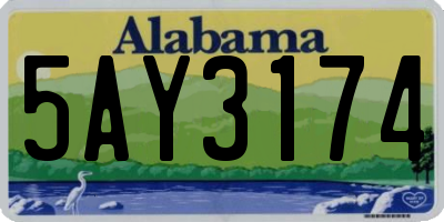 AL license plate 5AY3174