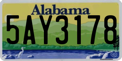 AL license plate 5AY3178