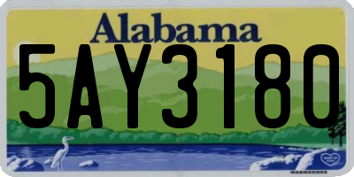 AL license plate 5AY3180