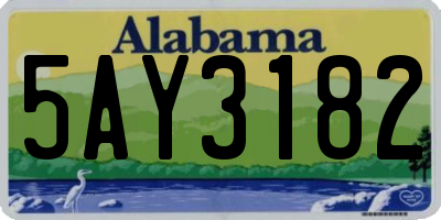 AL license plate 5AY3182