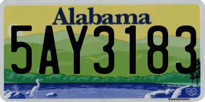 AL license plate 5AY3183