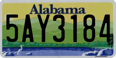 AL license plate 5AY3184