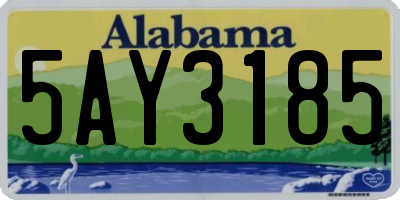 AL license plate 5AY3185