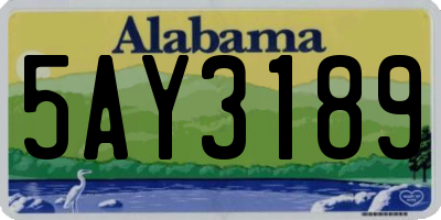 AL license plate 5AY3189