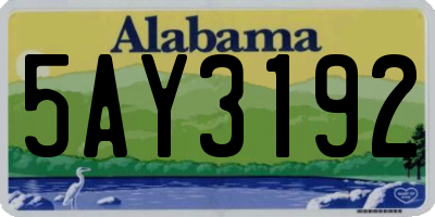 AL license plate 5AY3192