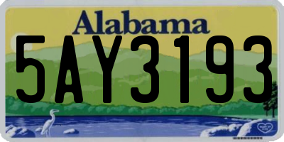 AL license plate 5AY3193