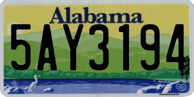 AL license plate 5AY3194