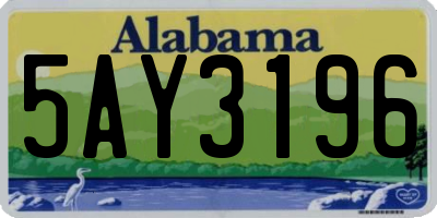 AL license plate 5AY3196