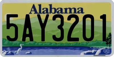 AL license plate 5AY3201